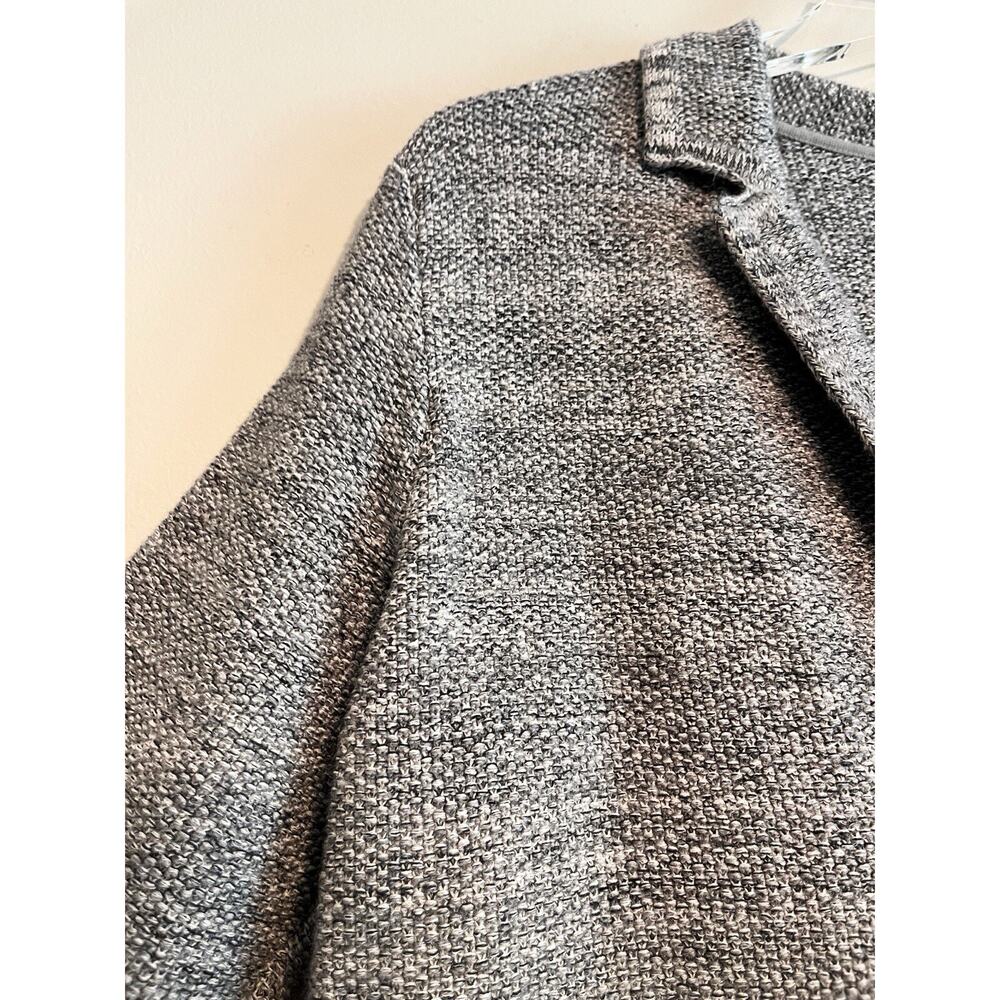 J. Jill Wearever Collection Gray Cotton Blend Sweater Cardigan Blazer Medium - Picture 5 of 16